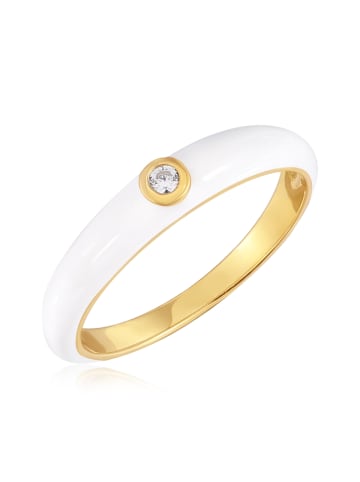 Glanzstücke München Ring aus Sterling Silber mit Zirkonia in gelbgold
