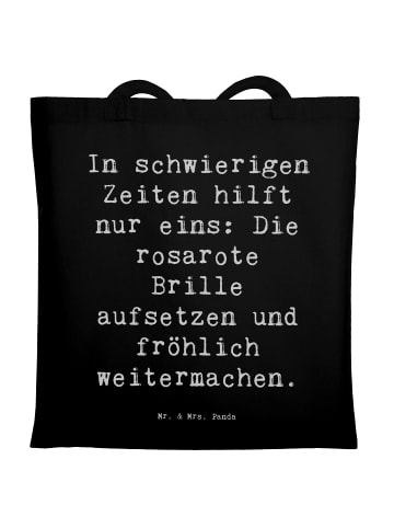 Mr. & Mrs. Panda Leinenbeutel Spruch Hoffnung in schwierigen Zei... in Schwarz