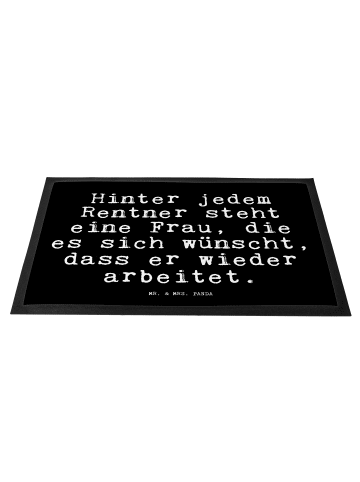 Mr. & Mrs. Panda Fußabstreifer Hinter jedem Rentner steht... mit... in Schwarz