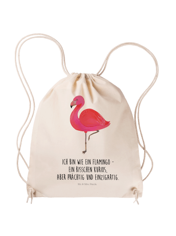Mr. & Mrs. Panda Gymnastiktasche Flamingo Classic mit Spruch in Creme