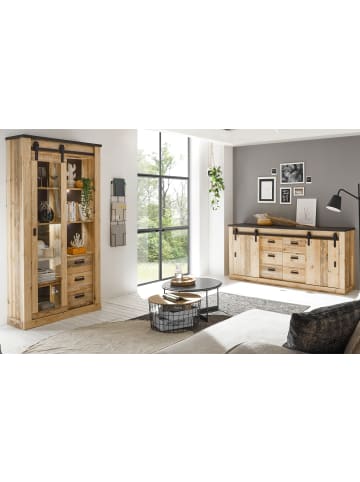 Furn.Design Esszimmer-Set Used Wood hell, anthrazit, Wohnkombination 2-teilig