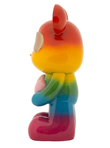 Mauro Ferretti Mehrfarbige Bärenfigur aus Kunstharz, 22,50 x 17,5 x 42,5 cm