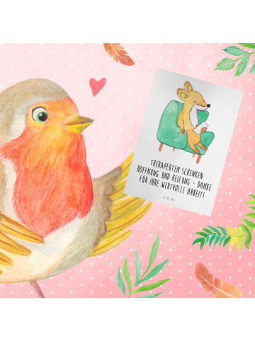 Mr. & Mrs. Panda Grußkarte Therapeut Dankeschön mit Spruch in Weiß