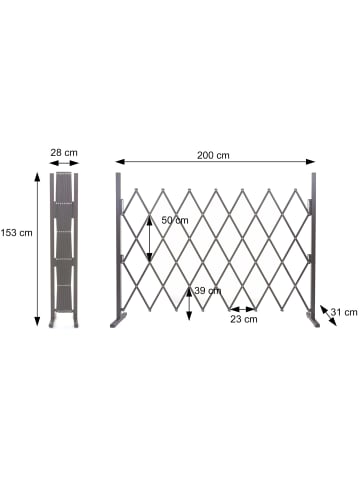 MCW Absperrgitter B34 ausziehbar, Höhe 153cm, Breite 28-200cm