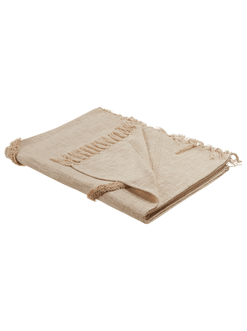 Beliani Kuscheldecke JAUNPUR in Beige - (W) 130 x (H) 1 x (L) 180 cm