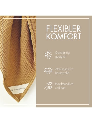 Räuberella Musselin Decke Kraft der Natur in Braun -100 x 75 cm
