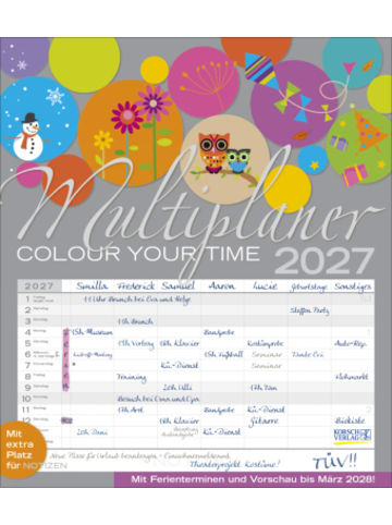 Korsch Kalender - Multiplaner - Colour your time 2027