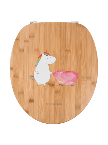 Mr. & Mrs. Panda Motiv WC Sitz Einhorn Schwein ohne Spruch in Braun