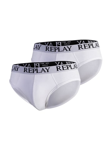 Replay Replay Slip REPLAY SLIP Basic Cuff Logo im praktischen 2er Pack in weiß