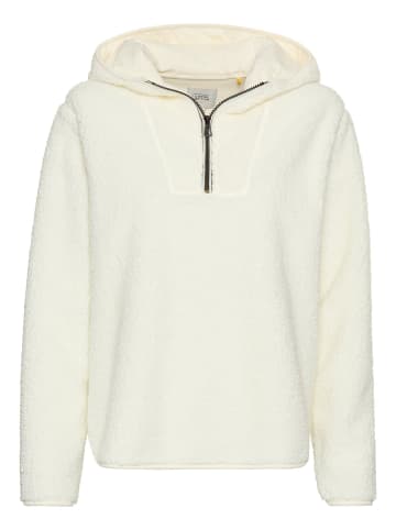 Camel Active Kapuzenpullover aus Teddyfleece in Milchweiß