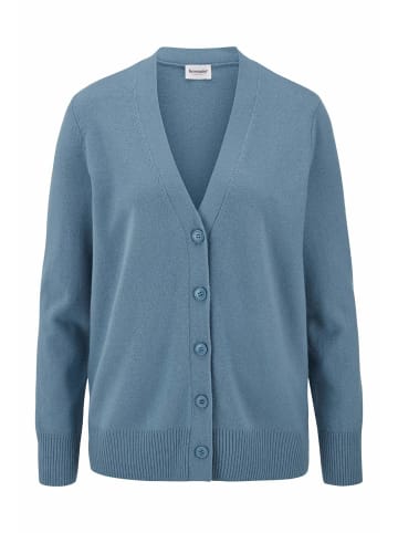 Hessnatur Hessnatur Strickjacke Relaxed aus Bio-Schurwolle mit Cashmere in kristallblau