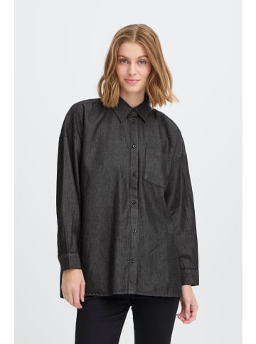 ICHI Hemd langarm IHBALLO Regular fit in Washed black
