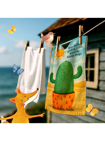 Mr. & Mrs. Panda Gästehandtücher Kaktus Sonne Design mit Spruch in Weiß