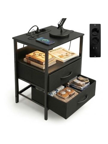 relaxdays Beistelltisch in Schwarz - (B)40 x (H)60 x (T)30 cm