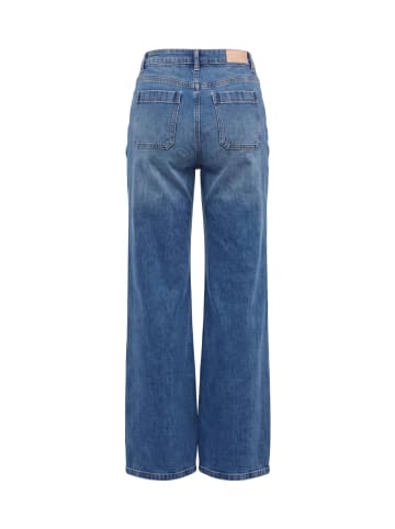 Zero Basic-Jeans mit aufgesetzten Taschen in Middle Blue Denim