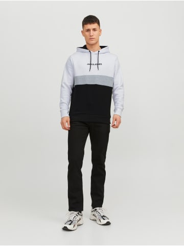 Jack & Jones Kapuzenpullover mit Print Design Sweater Hoodie JJEREID in Weiß