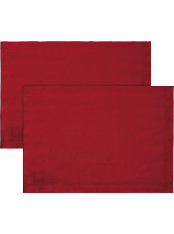 REDBEST Jacquard Tischset 2er-Pack Snowflake in rot