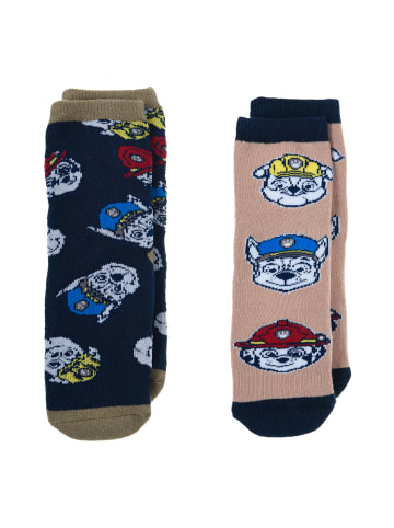 Paw Patrol Chase Marshall Rubble Kinder 2 Paar Stoppersocken in Mehrfarbig