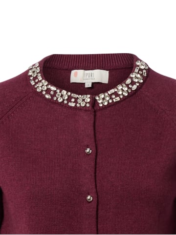 IPURI Strickjacke in aubergine - 0002