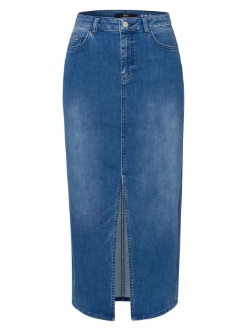 Zero  Jeansrock Midi mit Schlitz in Middle Blue Denim