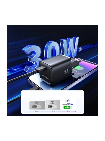 COFI 1453 Ladegerät Joyroom JR-TCF07EU Speed ??Series 30W USB-C PD/QC/AFC/FCP in Schwarz