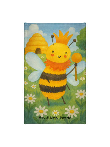 Mr. & Mrs. Panda Gästehandtuch Biene König Design ohne Spruch in Weiß