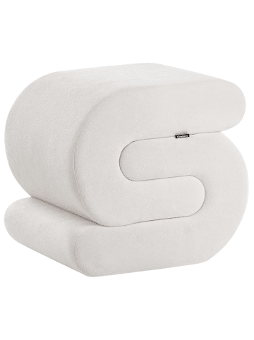 Beliani Pouf ARCADIA in Weiß - (W) 45 x (H) 48 x (L) 50 cm