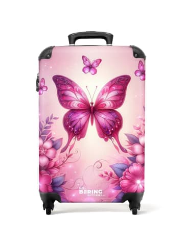 NoBoringSuitCases Suitcase, Handgepäck, Koffer, Trolley, Reisekoffer Rosa Blumen