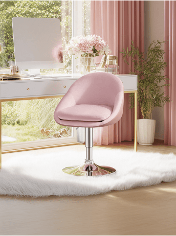 VASAGLE Barhocker Lenna in Rosa-Grau - (B)50.5 x (H)(68.5-80.5) x (T)52 cm