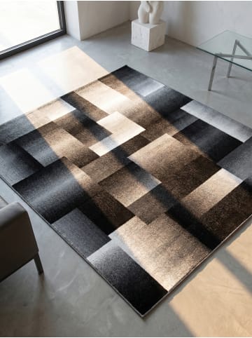 KADIMA DESIGN Teppich Kurzflor Waschbar Abstrakt-Karo ASPEN Strapazierfähig