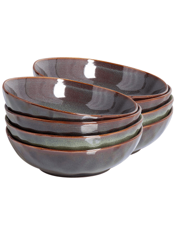 Beliani 8er-Set Teller und Schüsseln THYME in Grün