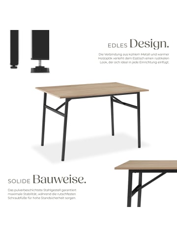 tectake Esstisch Swansea 120 x 75 x 76 cm, Industrial Holz hell, Eiche Sonoma