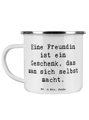Mr. & Mrs. Panda Becher Spruch Geschenk Freundin mit Spruch in Weiß