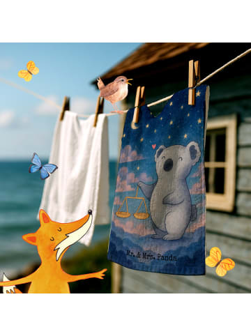 Mr. & Mrs. Panda Handtuch Waage Astrologie Design ohne Spruch in Weiß