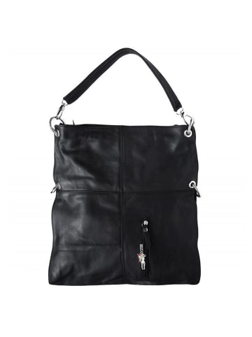 Florence Florence Schultertasche, Beuteltasche Leder schwarz ca. 37cm breit