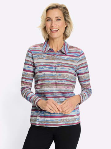 Sieh an! Langarmshirt in erika-taupe-geringelt