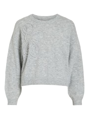 Vila Strickpullover in Light Grey Melange
