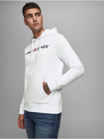 Jack & Jones Corp Sweat Hood Kapuzen Sweatshirt Jumper Reg Fit in Weiß