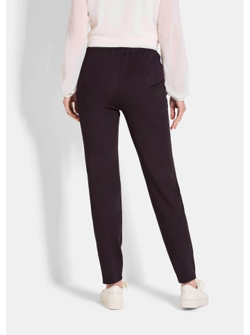 GOLDNER Kurzgröße:  Slim Fit Hose BELLA mit Schlupfbund in aubergine