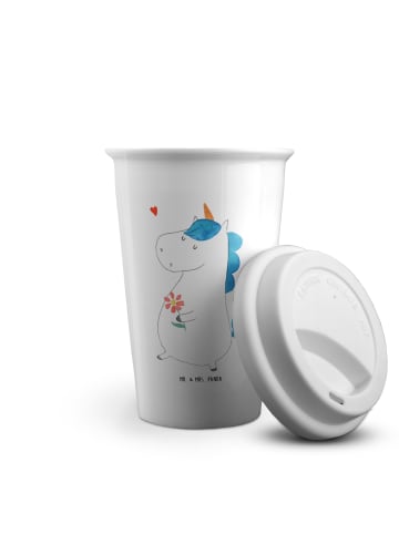 Mr. & Mrs. Panda To Go Becher Einhorn Spaziergang ohne Spruch in Weiß