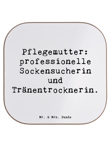 Mr. & Mrs. Panda Untersetzer Pflegemutter Heldin mit Spruch in Weiß
