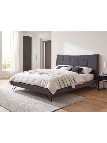 2-tlg Doppelbett LANNION in Grau/Schwarz