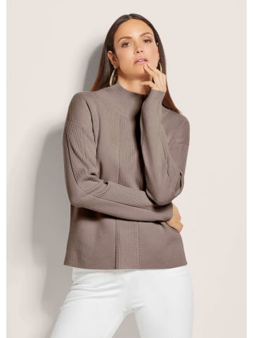 MADELEINE Kaschmir-Pullover mit Pointelle-Muster in cappuccino