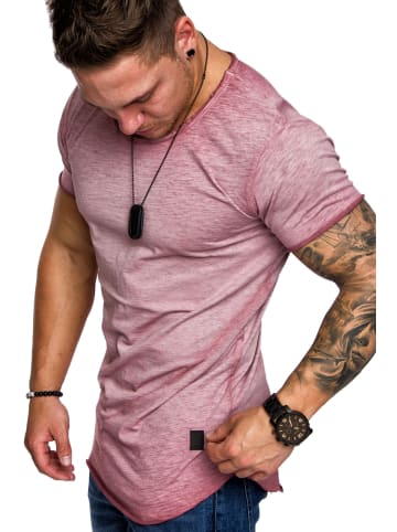 Amaci&Sons Oversize T-Shirt mit Rundhalsausschnitt TIJUANA in Bordeaux