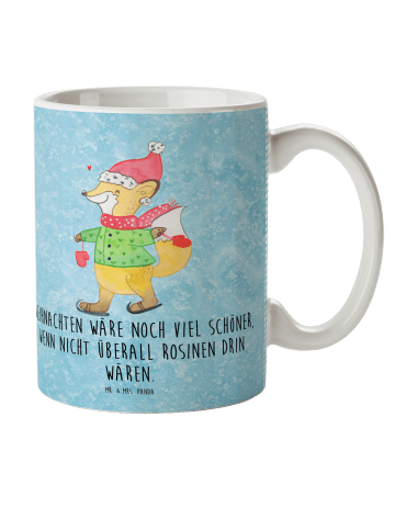 Mr. & Mrs. Panda Mehrwegbecher Fuchs Schlittschuhe mit Spruch in Eisblau