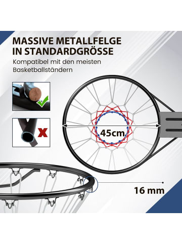 COSTWAY Ø45cm Basketballkorb für Wandmontage in Schwarz