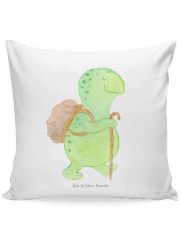 Mr. & Mrs. Panda Kissen 40x40 Schildkröte Wanderer ohne Spruch in Weiß