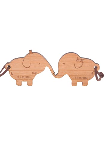 Mr. & Mrs. Panda Schlüsselanhänger Elefant Paar ohne Spruch in Braun