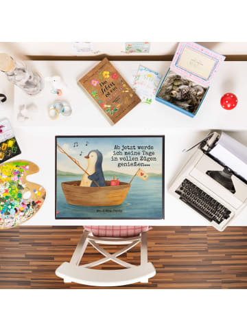 Mr. & Mrs. Panda schreibauflage Pinguin Angelboot Design mit Spruch in Weiß