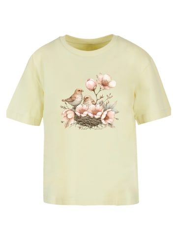 F4NT4STIC Everyday Tee Vogelnest Blumen in softyellow